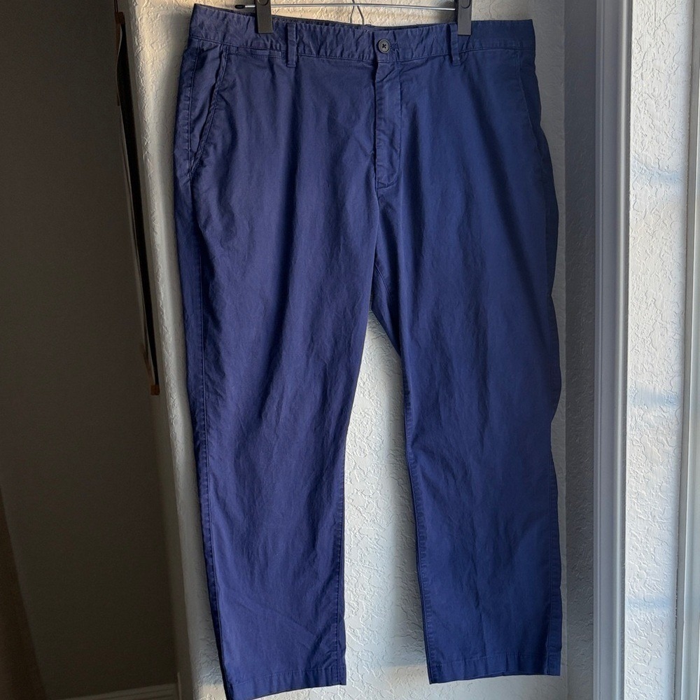 Bonobos Mens Blue Slim Fit Chino Pants 38‎ x 30 Straight Leg Soft Cotton